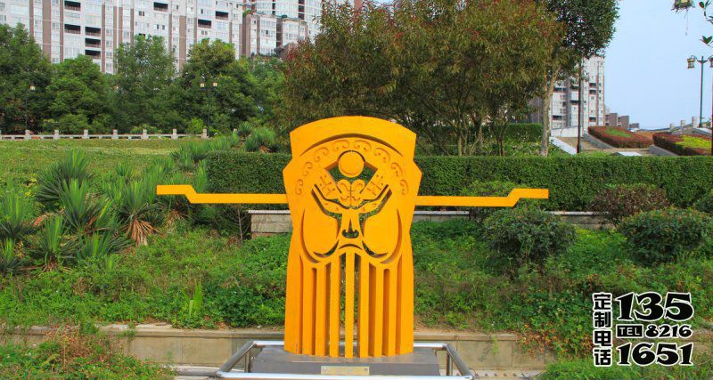 公園景區創意抽象玻璃鋼臉譜雕塑