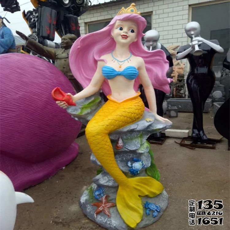 公園卡通美人魚(yú)玻璃鋼雕塑 公園卡通美人魚(yú)玻璃鋼雕塑