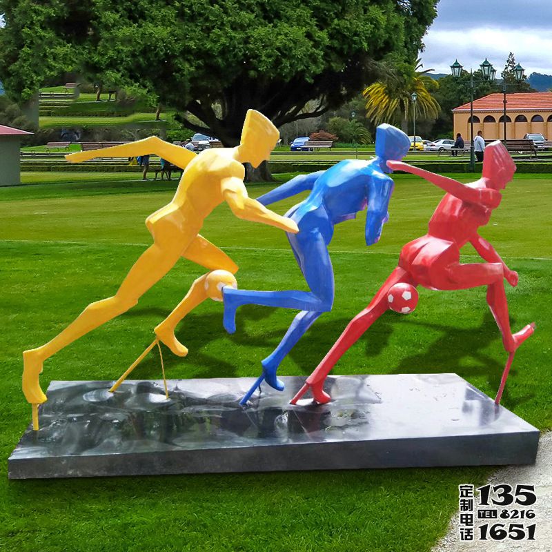 校園體育場所玻璃鋼幾何抽象跑步的人物景觀 校園體育場所玻璃鋼幾何抽象跑步的人物景觀